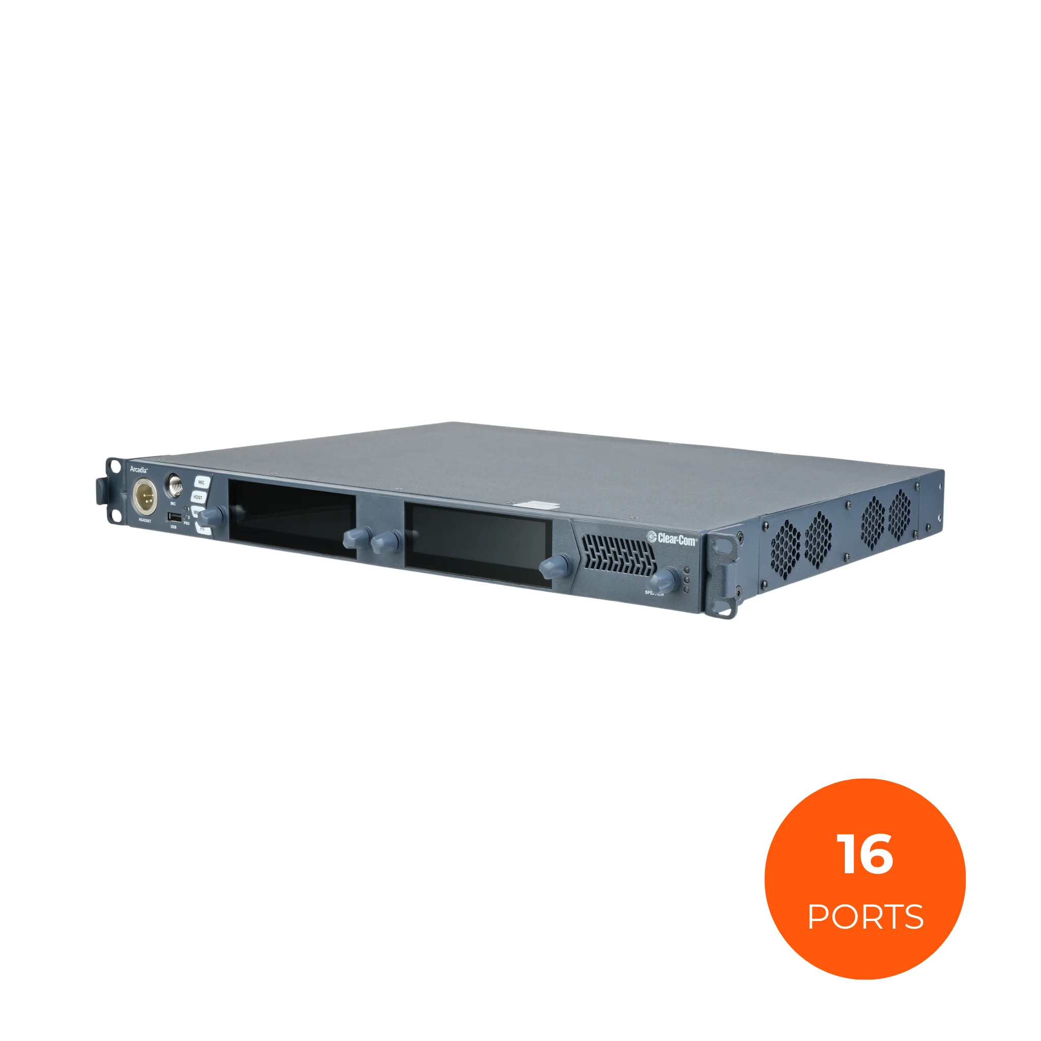 Clear-Com Arcadia Central Station: (16) Licensed Ports, 1RU, 5 pin XLR-M HS