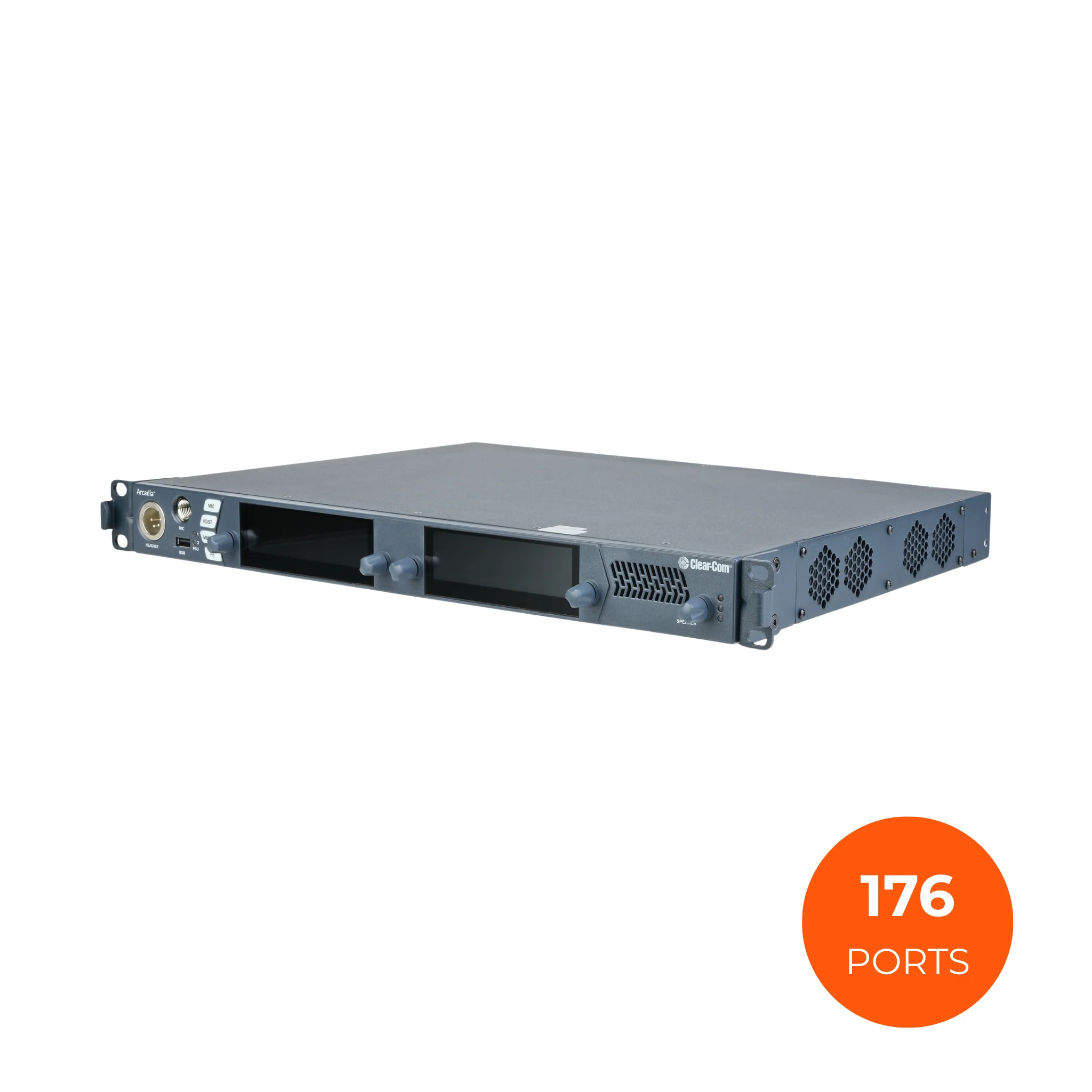 Clear-Com Arcadia Central Station: (176) Licensed Ports, 1RU, 5 pin XLR-M HS