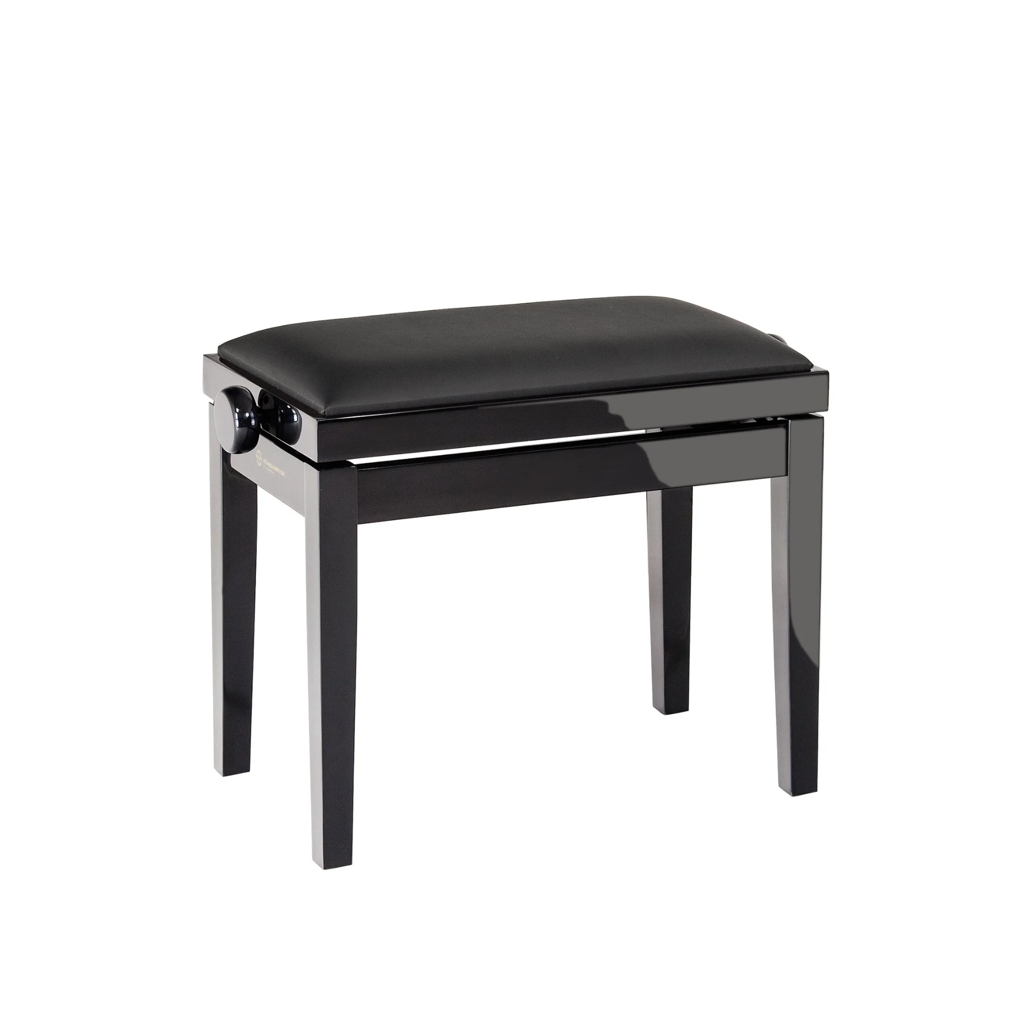 K&M 13900 piano bench, bench black glossy finish, seat black imitation leather