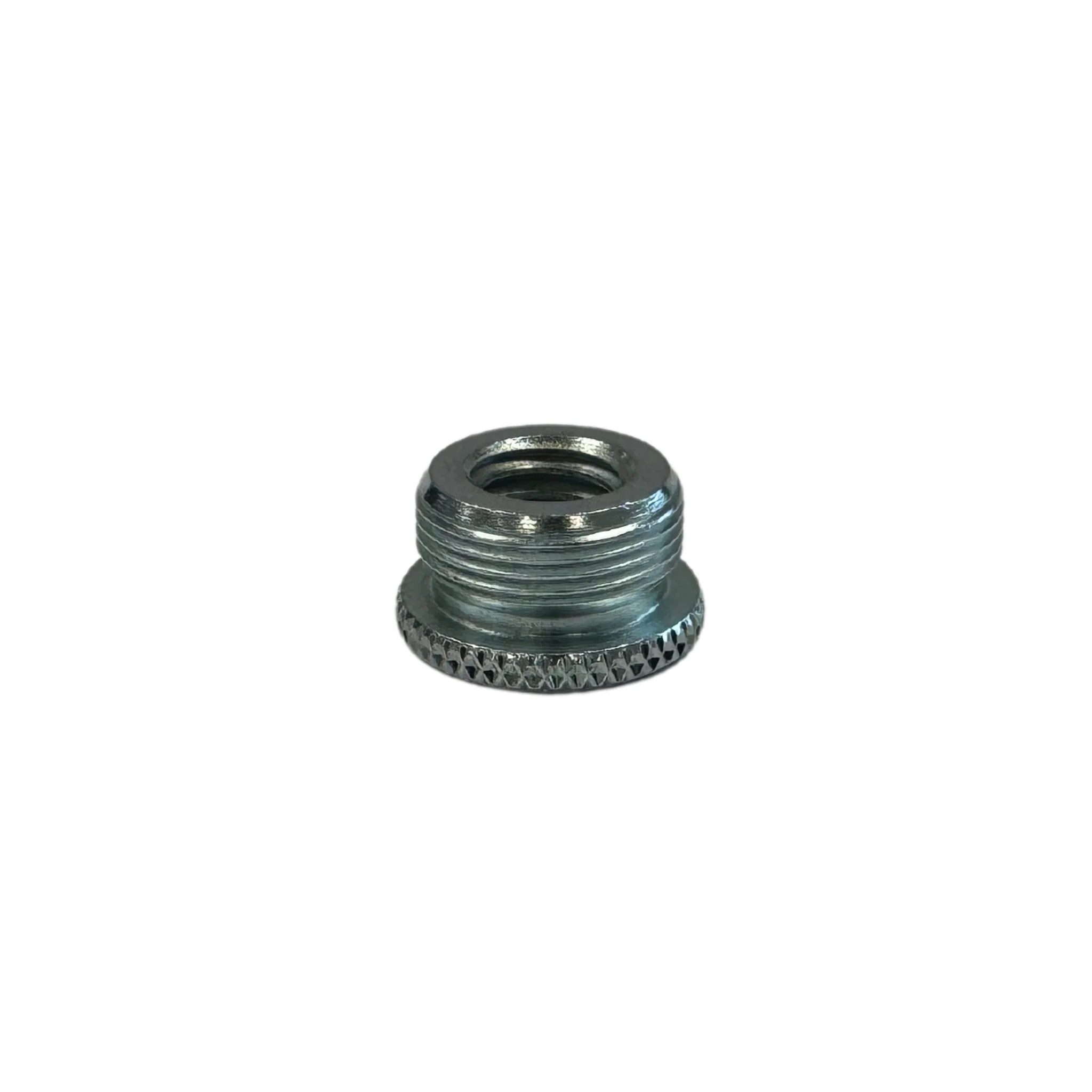 K&M 217 thread adaptor 3/8 inch internal thread, 5/8 external thread, zinc-plated