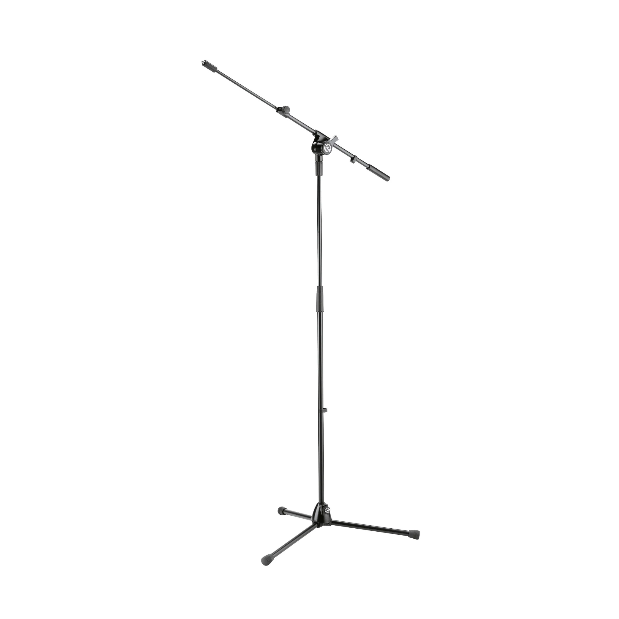 K&M 25600 adjustable microphone stand with telescopic boom arm, maximum height 1640mm, black - Image 2