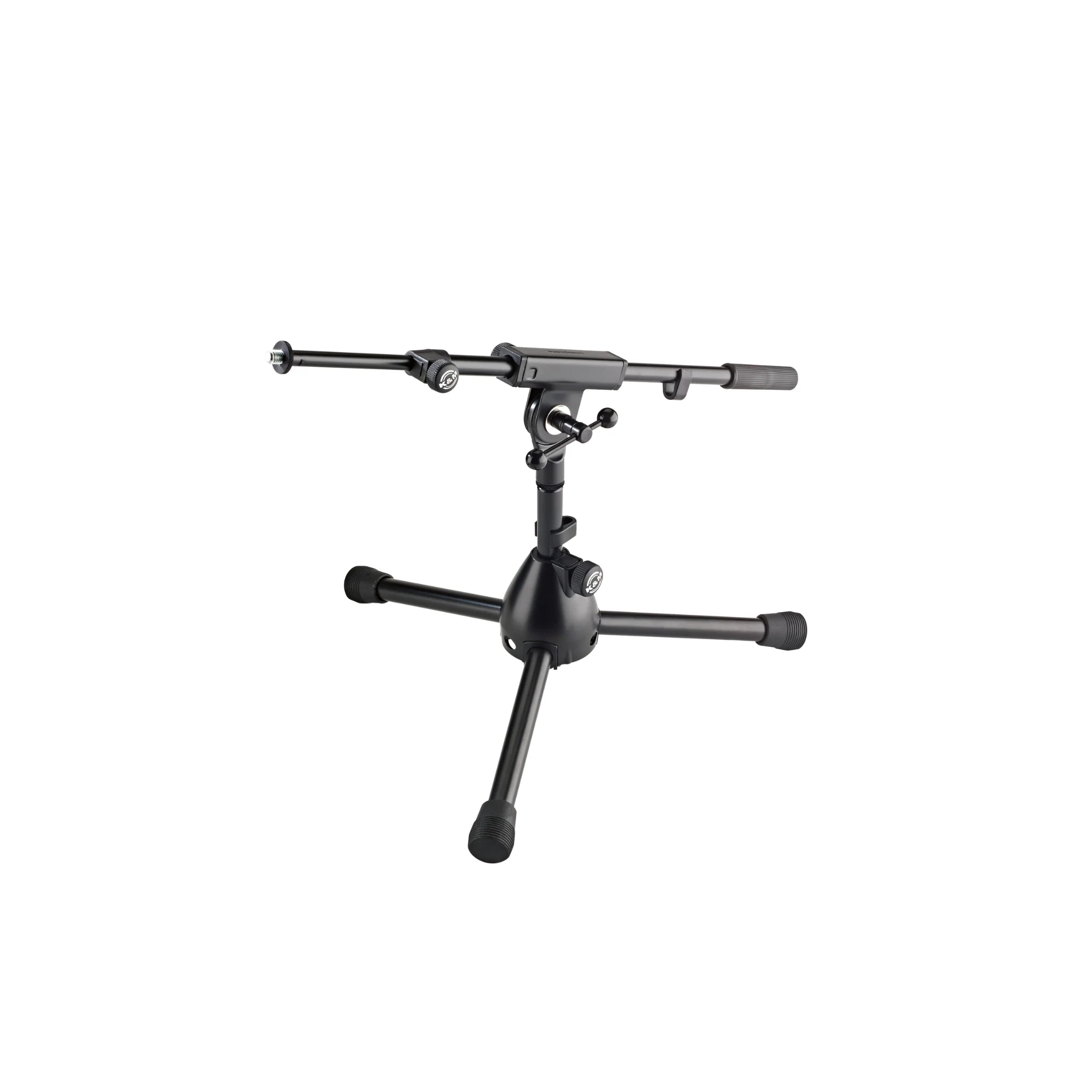 K&M 25950 extra low microphone stand with 2-piece boom arm, black - Image 2