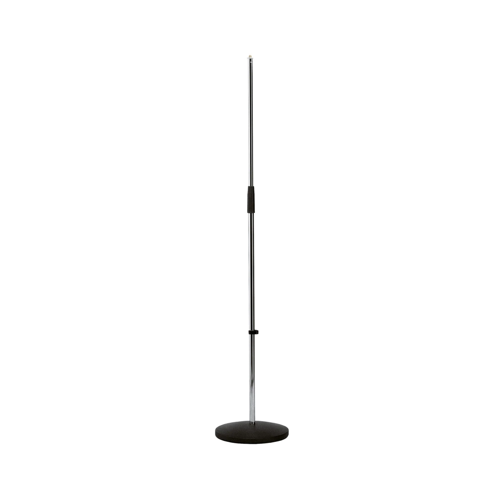 K&M 260/1 adjustable microphone stand with medium round base, maximum height 1575mm, chrome - Image 2