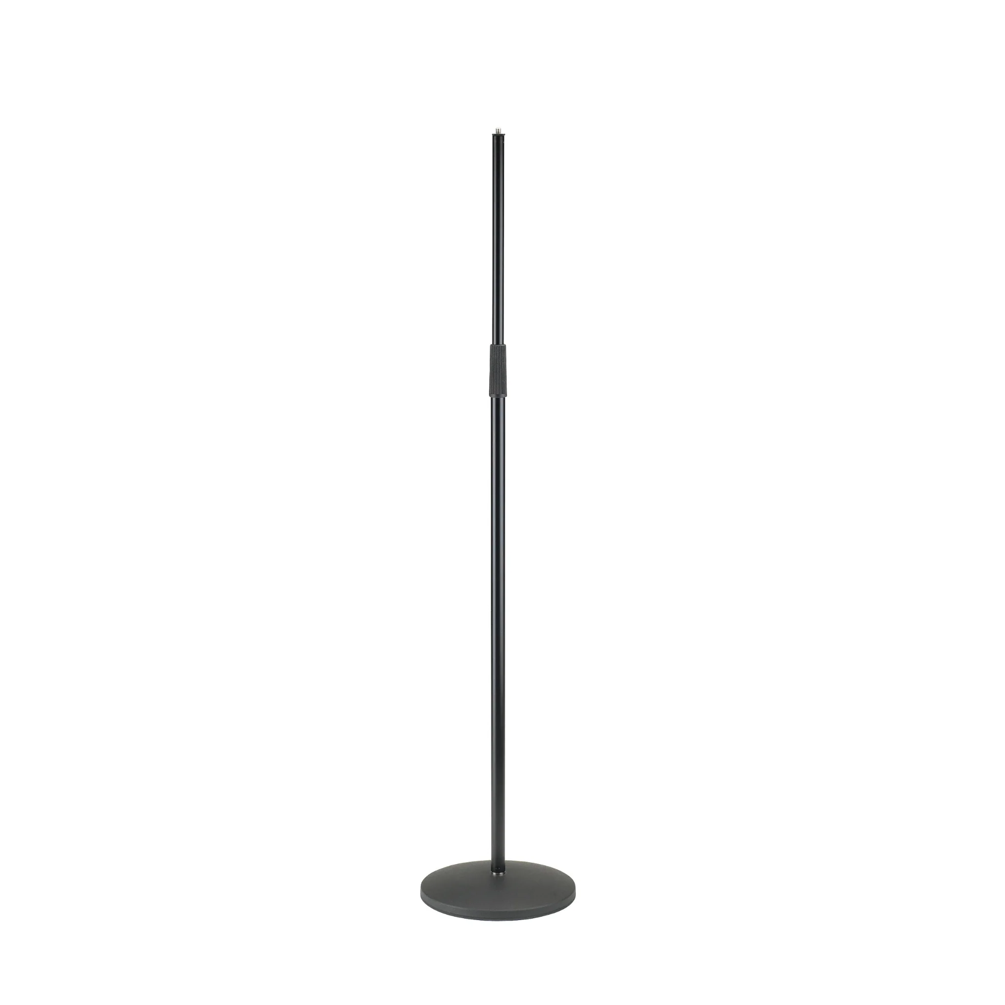 K&M 26125 adjustable microphone stand with round base and anti-vibration rubber damping ring, black - Image 2