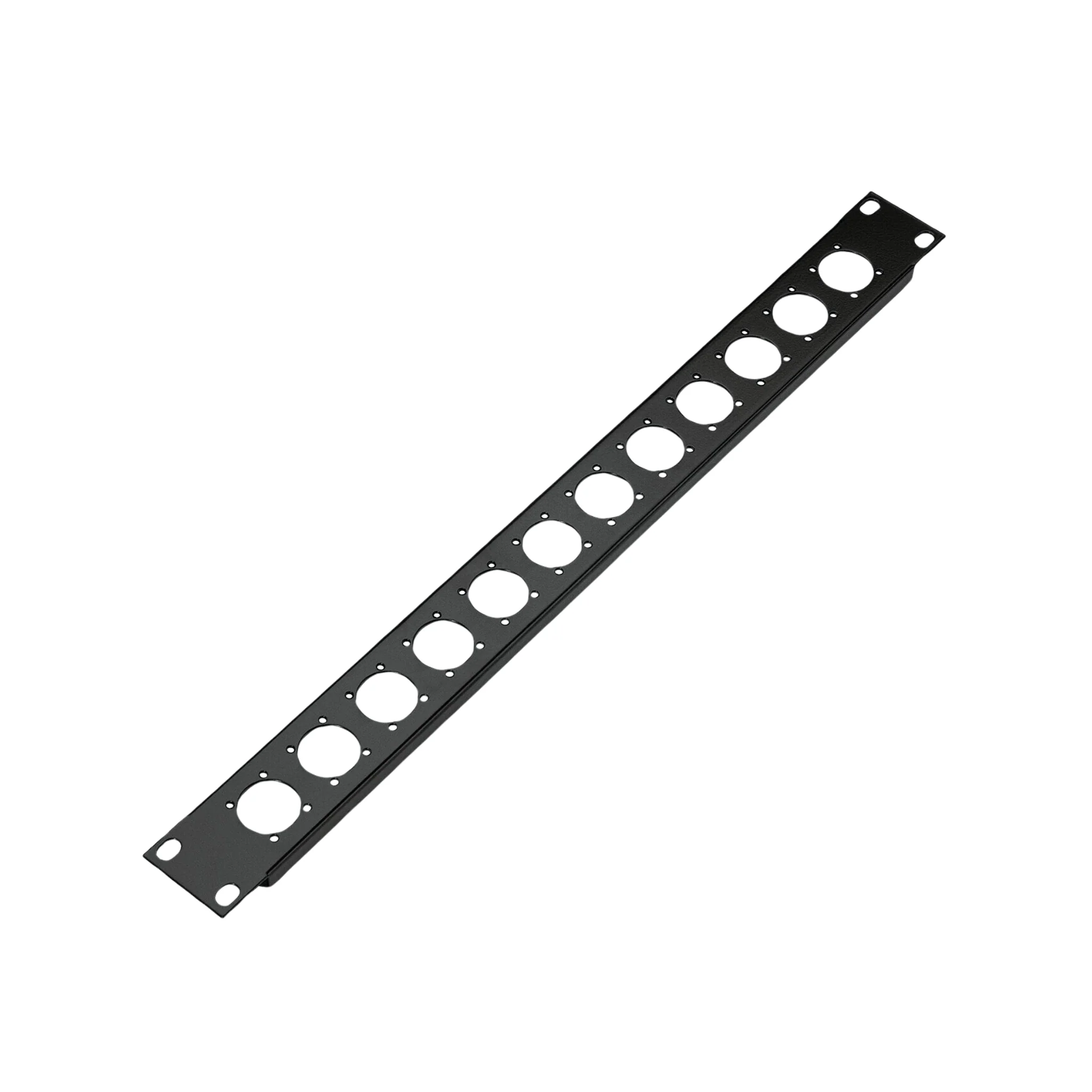 K&M 28312 12 XLR laser cut connector panel, 1U, black - Image 2