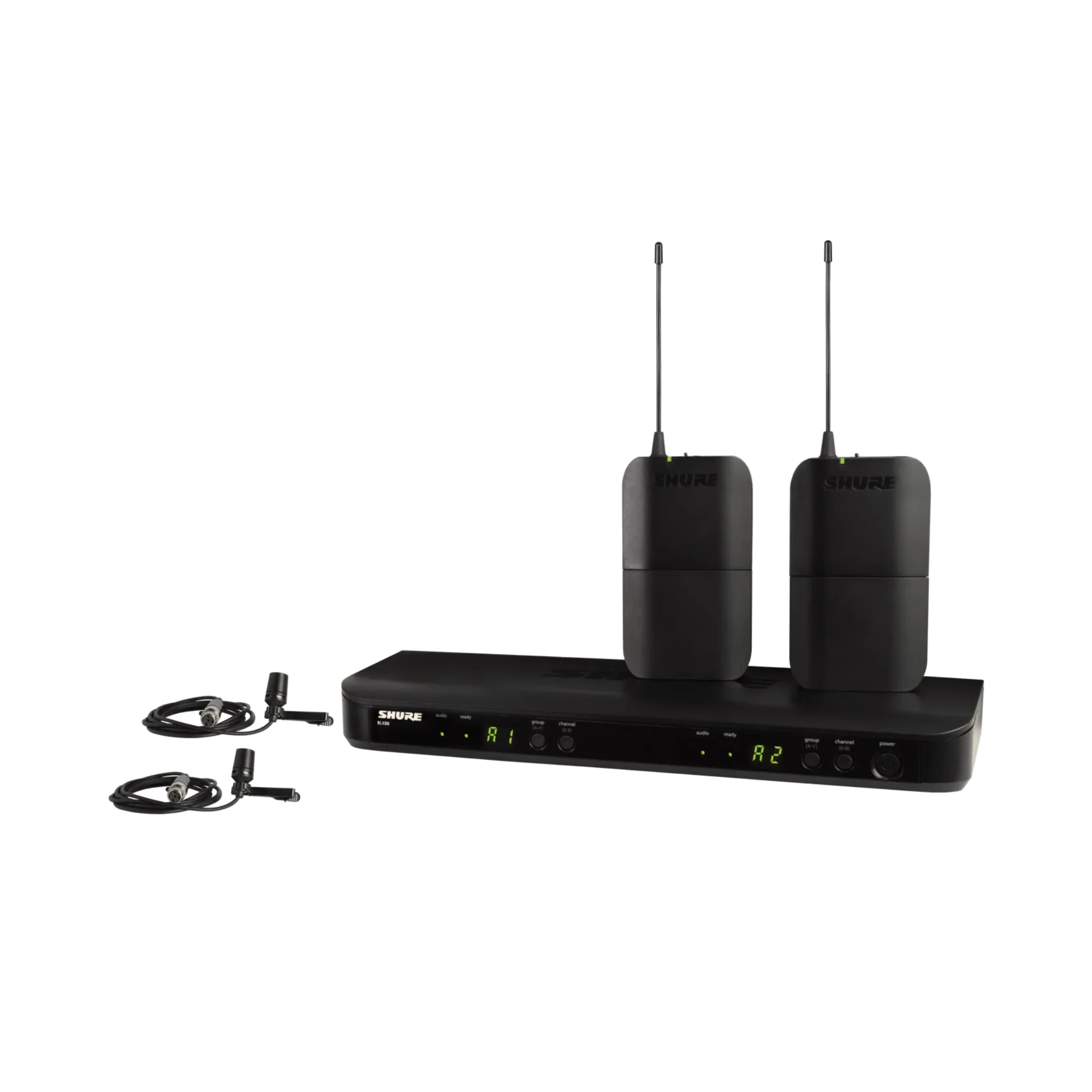 Shure BLX Dual Wireless System with 2x BLX1 Bodypack and 2x CVL Lavalier