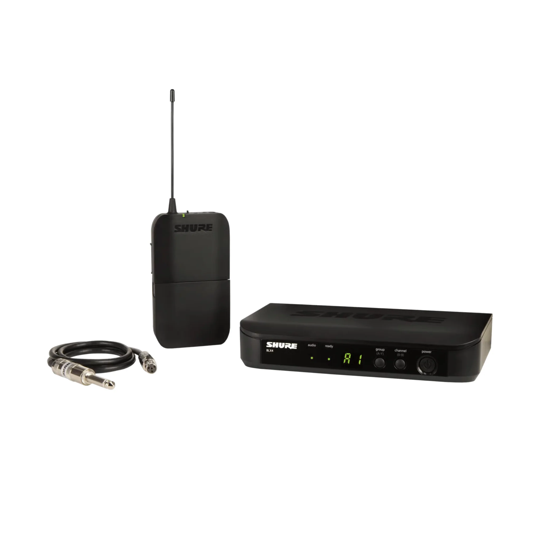 Shure BLX Wireless System with BLX1 Bodypack and WA302 Instrument Cable