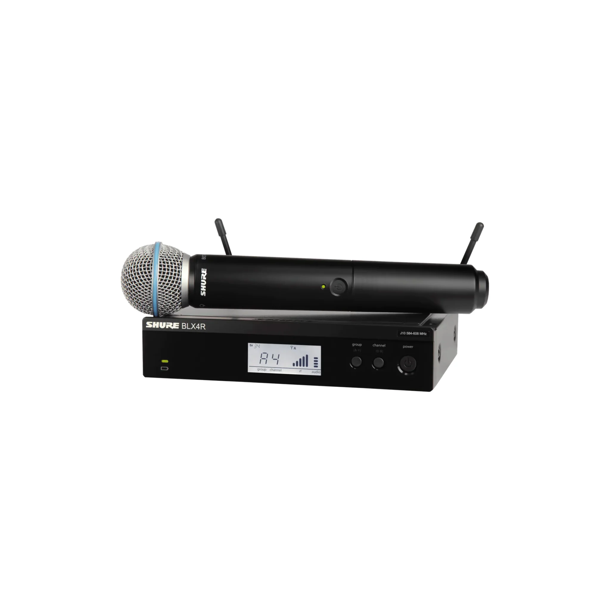 Shure single vocal system with Beta 58 capsule and rack mountable receiver (606-630 MHz)