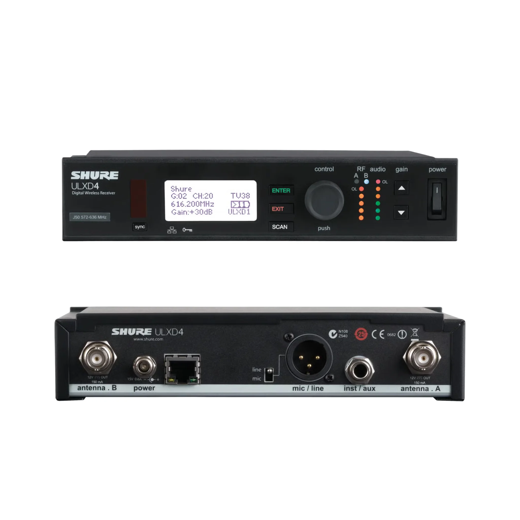 Shure ULXD4 Digital Wireless Receiver (470-534 MHz)