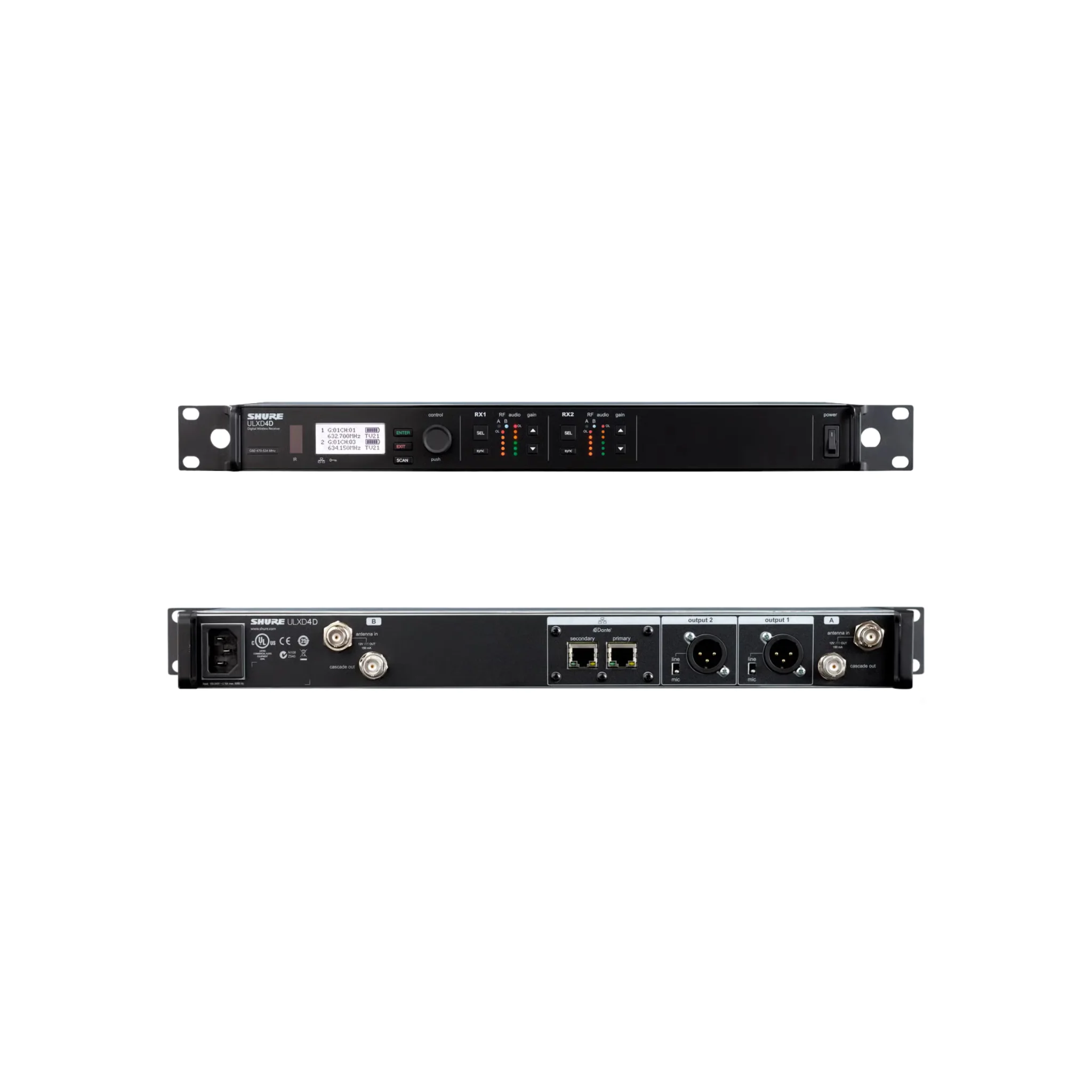 Shure ULXD4D Dual-Channel Digital Wireless Receiver (1785-1805 MHz)